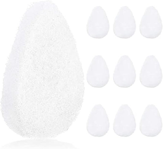 IMPRESA 10 Pack Facial Sponge for Daily Deep Cleansing - Regular Buff Style Exfoliating Pads for Removing Dead Skin, Dirt & Makeup - Normal to Oily - Made in The USA - Reusable Puf - White