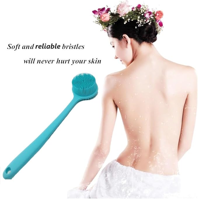 Silicone Body Scrubber, Long Handle Back Scrubber for Shower, Silicone Body Brush Shower Scrubber for Body, Shower Srush Back Brush Body Exfoliator