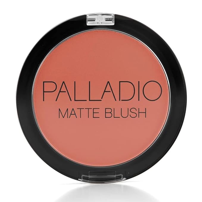 Palladio Matte Blush, Brushes onto Cheeks Smoothly, Soft Matte Look and Even Finish, Flawless Velvety Coverage, Effortless Blending Makeup, Flatters the Face, Convenient Compact, Tipsy
