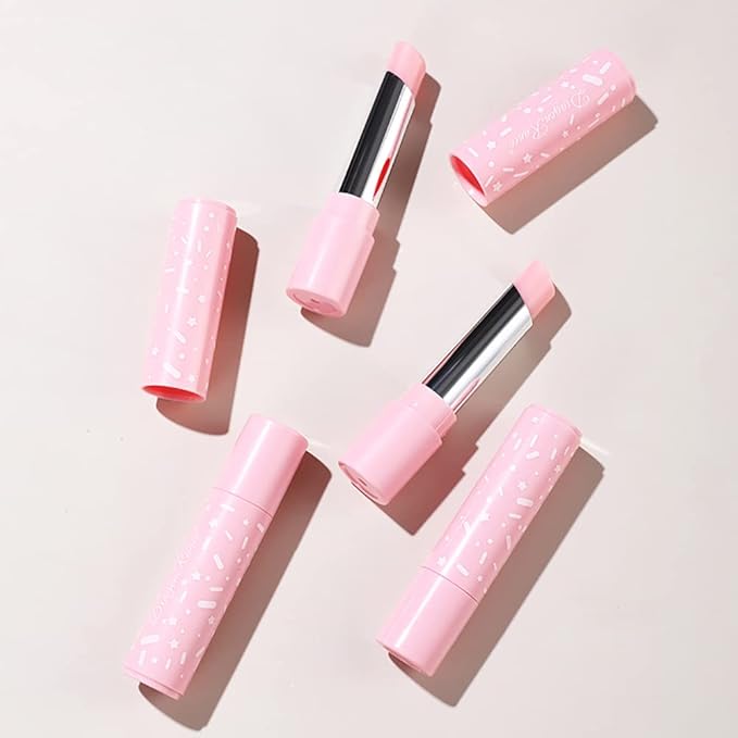 3Pcs Color Changing Lipstick Set, All-Day Moisturizing Lip Care Pink Nude Tinted Lip Balm Tube for Girls Women Make Up Gift Set