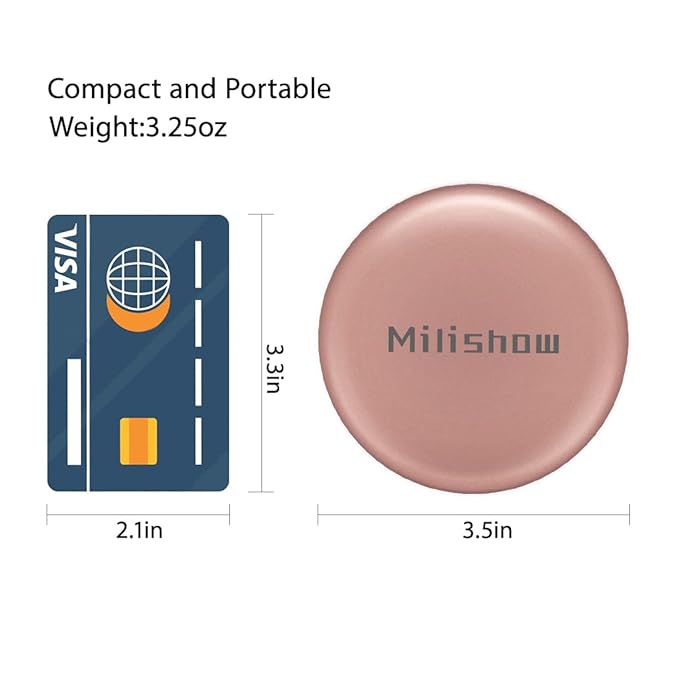 Compact Mirror with LED Light,1x/10x Magnifying Rechargeable Mirror,3.5in, Dimmable Travel Mirror for Purse,Pocket,Handheld 2-Sided Makeup Mirror