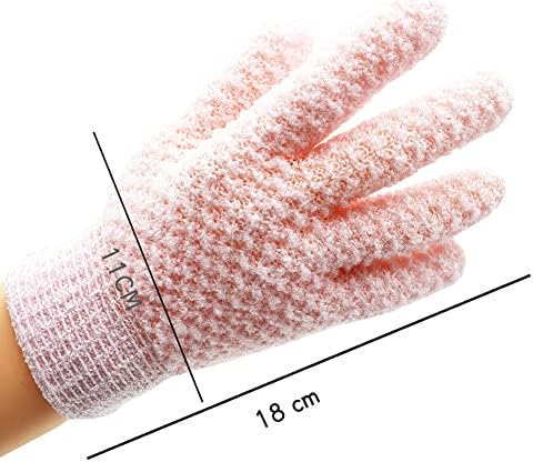 WOIWO 2 PCS Five-Finger Jacquard Bath Scrub Double-Faced Five-Finger Wash Scrub Towel Bath Gloves Wash Bath