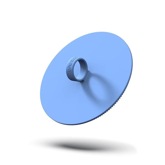 Boie USA Antimicrobial Loop Body Scrubber - Soft Silicone-Like Exfoliating Shower Scrubber, Body Cleansing Brush - Hang-to-Wall Loofah Replacement - Body Exfoliator for All Skin Types - Blue