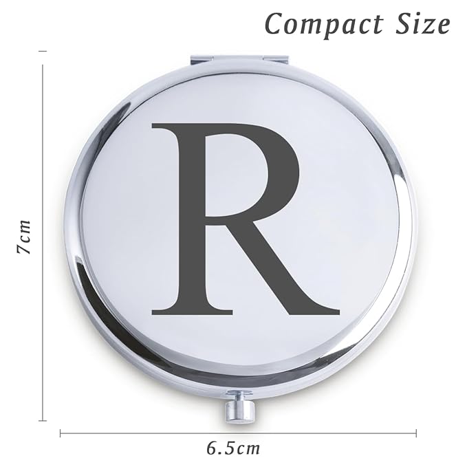 Personalized Gifts for Women Girls, Initial Compact Mirror, Unique Mothers Day Birthday Gifts for Friends Mom Wife Grandma Sister Daughter, 2025 Graduation Gifts for Her College Medical High School