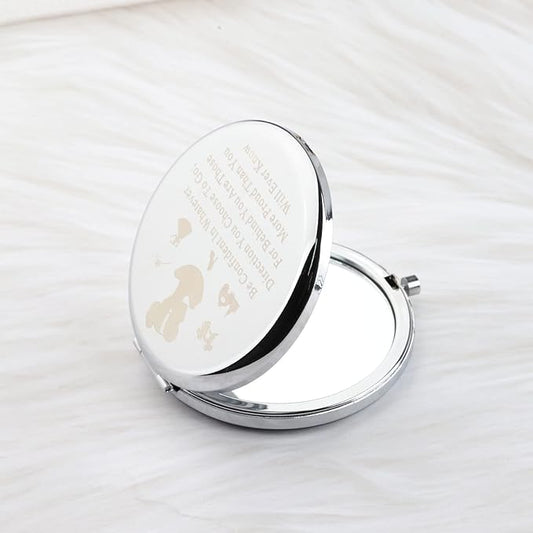 LQRI Princess Makeup Mirror Faily Cartoon Tales Cartoon Film Pocket Makeup Mirror Fairy Shoes Movie Gift