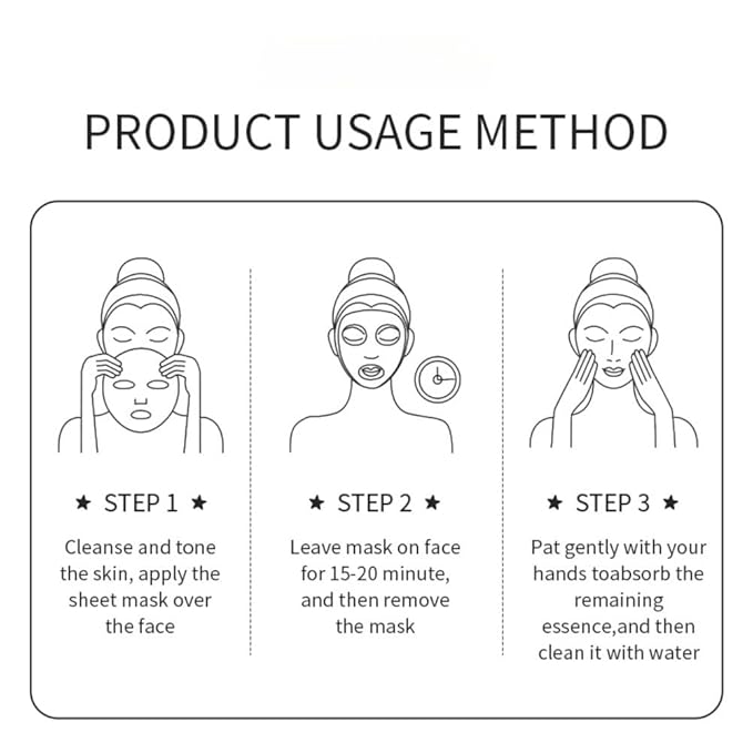 12 Combo Pack Face Mask (Collagen, Hyaluronic Acid, Niacinamide, Oligopeptide, Resveratrol, Ceramide) Hydrating & Moisturizing Facial Sheet Mask For Women Skincare