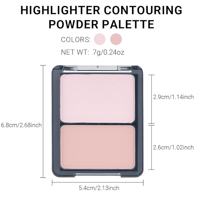 3 IN 1 Brown Nude Face Highlight Bronzer Powder Palette for Face Cheeks Contour Brightening, Buildable Matte Coverage Natural Makeup,Ultra Sculpt Nose Shadow Eyeshadow Primer-Orange