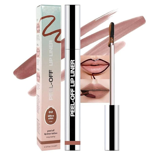 Matte Lip Gloss Stain-Peel Off Lip Liner Tattoo, Brown Lip TintοΌLong Lasting Peel Off Lip Stain, Waterproof Transfer-proof Lip Mask Lip Liner Peel Off Lip Gloss,Stayn Lip Makeup. #02