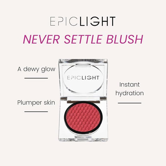 Epiclight Never Settle Radiant Cheek + Lip Blush - Cream Blush Multiuse 3 in 1 for Cheeks + Lips and Lids - Non-Toxic & Cruelty Free- Makeup + Skincare - Paraben & Sulfate-free (Raspberry Truffle)