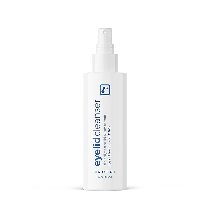 BRIOTECH Eyelid Cleanser, Hypochlorous Acid Spray, Lid & Eyelash Cleanser, Soothe Sensitivities, Calm Redness & Bumps, Support Against Irritation, Hypoallergenic & Vegan, Travel Size 2 Fl oz (1 Pack)