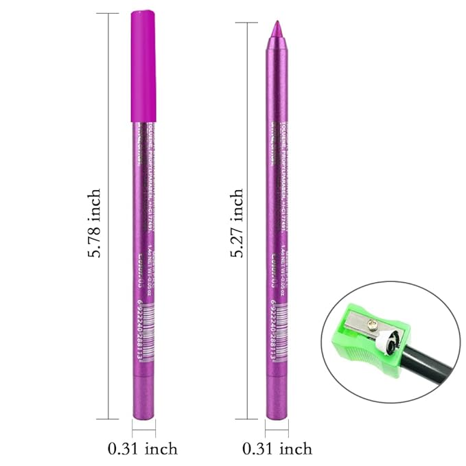 evpct Grape Purple Gel Eyeliner Pencil for Women Waterline Waterproof Smudge Proof Eye Makeup Liners, Purple Mascara Eye Liner Gel Liner Eyeliner with Sharpener delineador de ojos contra el agua 05