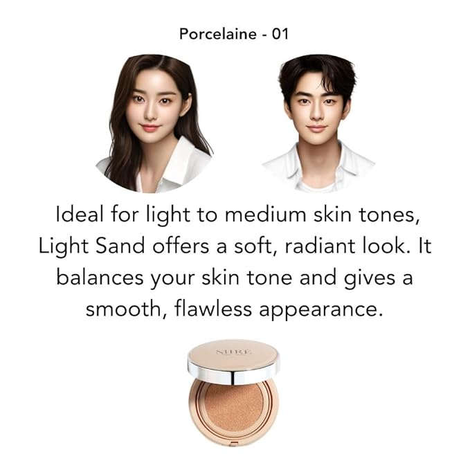 BiBi NOVA Velvet Finish All in 1 Cushion Foundation Refill βLong Lasting, Full Coverage for All Skin Types (0.67oz) (02 Beige)