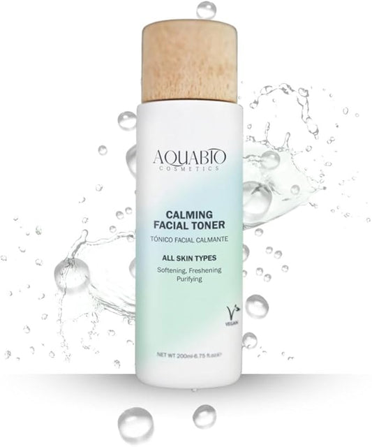 AquaBio Organic Hydrating Toner with Rose Water & Aloe Vera, Moisturizing Toner for Dry Skin, Vegan & Alcohol-Free, Calming & Nourishing, Gentle & Balancing, Purifying & Brightening Formula 6.75 Oz
