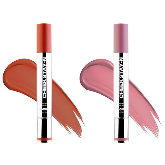 Sacheu Cheek STAY-N Liquid Blush for Cheeks β High Pigment, Buildable, Lightweight Cream Blush Infused With Squalane, for Dewy Radiant Flushed Cheeks β Long-lasting & Cruelty Free, Pretty in Pink Duo