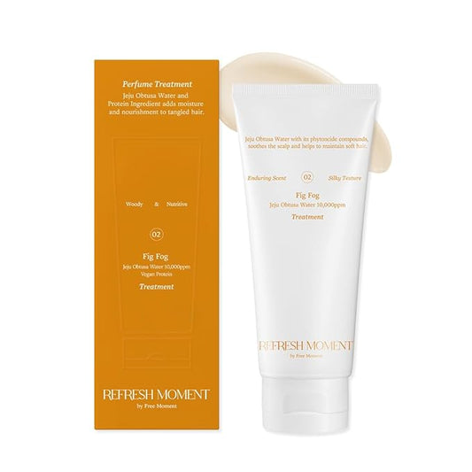 Refresh Moment Perfume Hair Treatment (02 Fig Fog) | Moisturize and Soften Hair | Vegan Conditioner for Oily Hair | Non-Greasy Formula | Fruity-Woody Fragrance | 5.07 fl. oz
