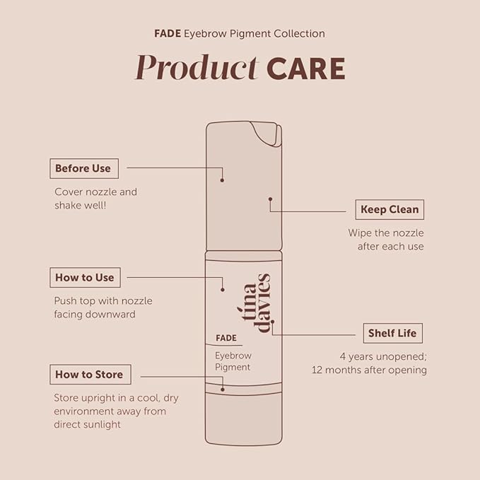 Tina Davies FADE Eyebrow Pigments, Medium Warm Brown 15ml