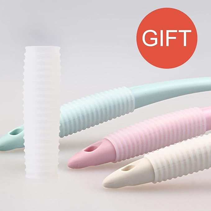 BEDELITE Back Bath Brush Long Handle for Shower of 2 - Soft Shower Brush for Men & Women,Back Brush Scrubber - 16.4" Long Skin Exfoliator for Bath Scrubber Body BrushοΌ2 Pack, Blue & IvoryοΌ