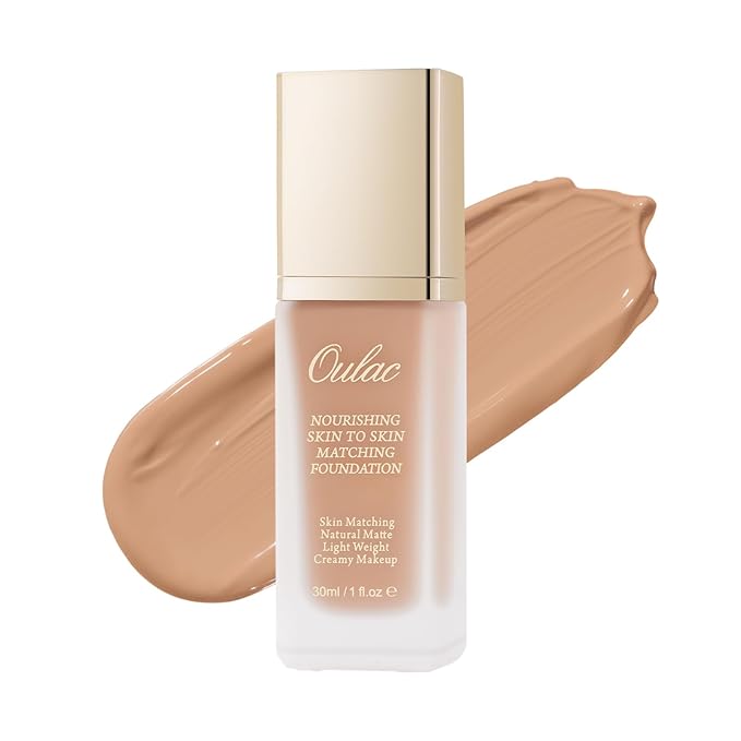 Oulac Foundation Make Up, Skincare Infused With Aloe Leaf And Vitamin E, Medium to High Coverage Liquid Foundation, Foundation Vegan 30ml, ShadeοΌMedium 9.5