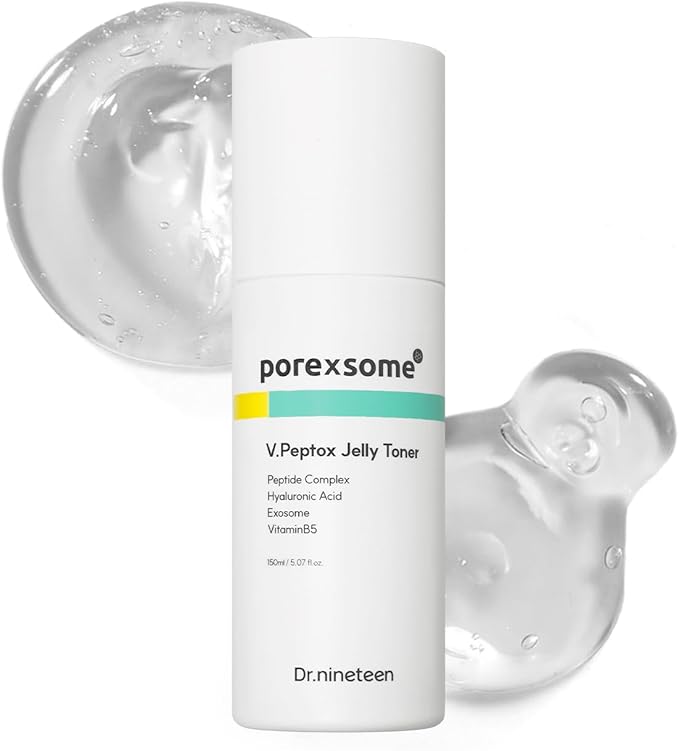 Dr.ninteen V.Peptox Jelly Tonerγ
£13 Peptides 25,000ppm + 10 Hyaluronic Acid(HA) + Exosomeγ
£Essence Toner for Pore Tightening & Coolingγ
£K-Skincare (5.07 fl.oz.)