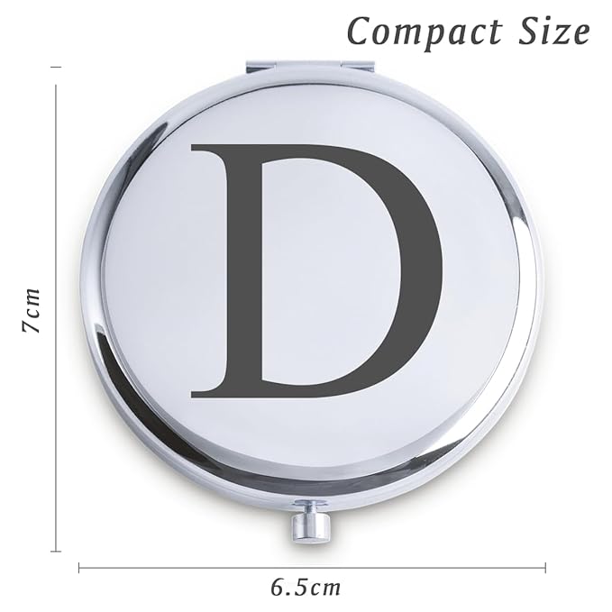 Personalized Gifts for Women Girls, Initial Compact Mirror, Unique Mothers Day Birthday Gifts for Friends Mom Wife Grandma Sister Daughter, 2025 Graduation Gifts for Her College Medical High School