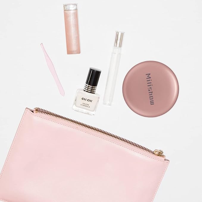 Compact Mirror with LED Light,1x/10x Magnifying Rechargeable Mirror,3.5in, Dimmable Travel Mirror for Purse,Pocket,Handheld 2-Sided Makeup Mirror