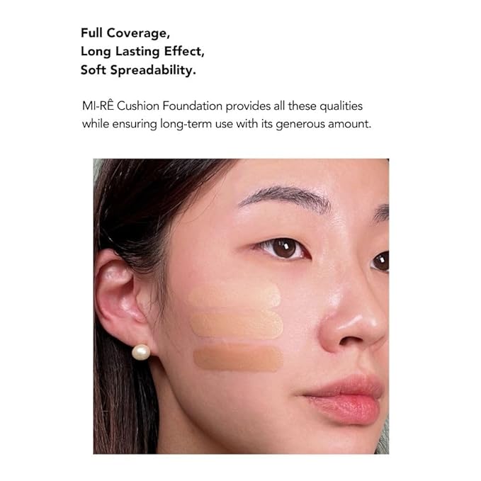 BiBi NOVA Velvet Finish All in 1 Cushion Foundation Refill βLong Lasting, Full Coverage for All Skin Types (0.67oz) (02 Beige)