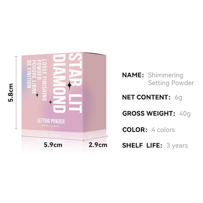 Oil Control Loose Powder, Translucent Setting Powder, Long-Lasting Shimmer, Lightweight Face Powder for Women, Polvo TraslΓΊcido Maquillaje (03#, 1pc)
