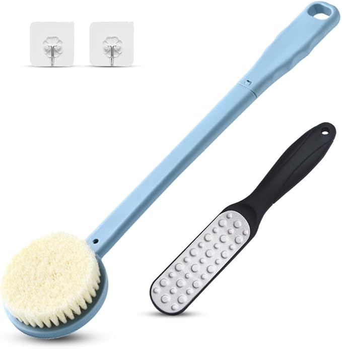 WOBEVE Shower Brush, Back Brush Long Handle for Shower Body Exfoliator for Wet or Dry Brushing