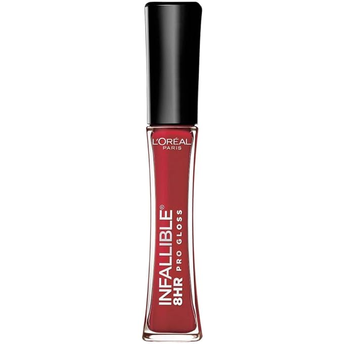 L'Oreal Paris LβOreal Paris Makeup Infallible 8 Hour Lip Gloss, Comfortable & Hydrating Formula, Rebel Red, 0.5 fl.oz.