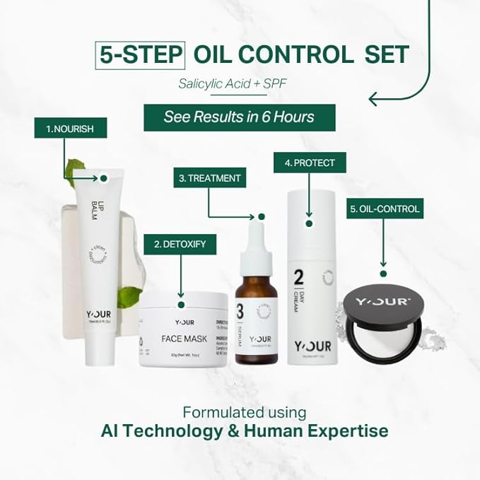 YβOUR Acne-Care Sets: Acne Treatment Duo, 3-Step Acne Set, Purify & Treat Acne Set, Bloom & Blur Acne Set, Adult Acne Set. 5-Step Deluxe Blemish Control. Made in USA