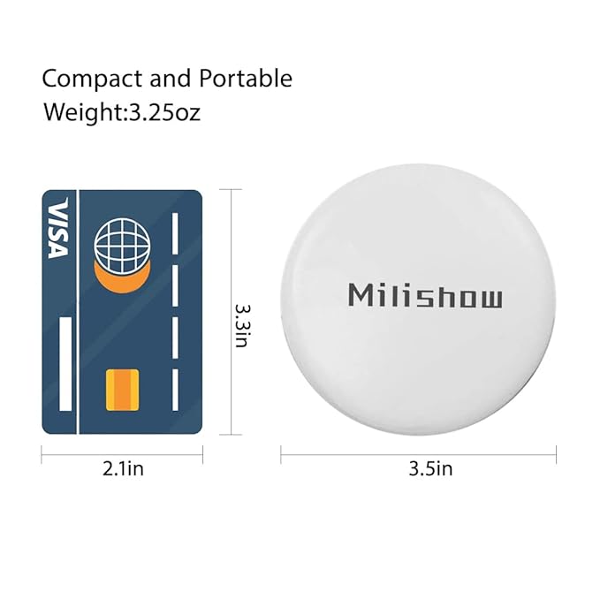 Compact Mirror with LED Light,1x/10x Magnifying Rechargeable Mirror,3.5in, Dimmable Travel Mirror for Purse,Pocket,Handheld 2-Sided Makeup Mirror