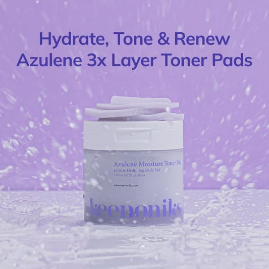 Azulene Moisture Toner Pad - Anti-flammatory & Hydrating Facial Pad with Chamomile Extract, Panthenol & AQUAXYL for Red, Sensitive Skinγ
£Korean Skincareγ
£ 80 Pads (5.07 Oz)