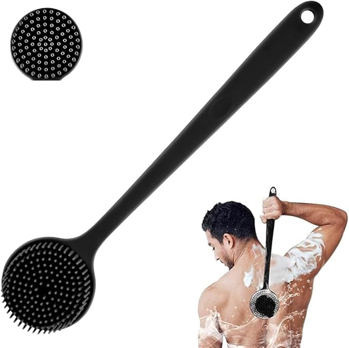 Back Scrubber for Shower, Shower Brush οΌLong Handle Back ScrubberBody Exfoliator for Wet or Dry Brushing