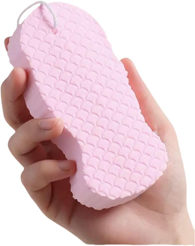 4pcs Exfoliating Bath Sponges, Body Exfoliating Scrubber,Soft Bath Shower Sponge for Removing Dead Skin(Pink&Blue&White &Gray)
