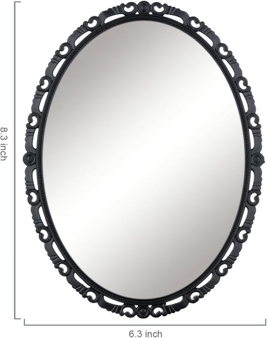 Magnetic Locker Mirror, 5"x7"Real Glass Small Mirrors for Locker with Magnetic Backing, for School Locker, Bathroom, Household Refrigerator, Locker Accessory, Workshop Toolbox or Office Cabinet(Black)