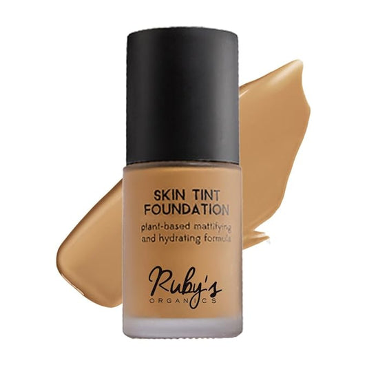 Ruby's Organics Liquid Foundation | Waterproof Full Coverage Long Lasting | Matte & Poreless, Full Coverage Blendable Normal to Oily Skin | Paraben and Synthetic Free| Shade MD2.5, 30ml