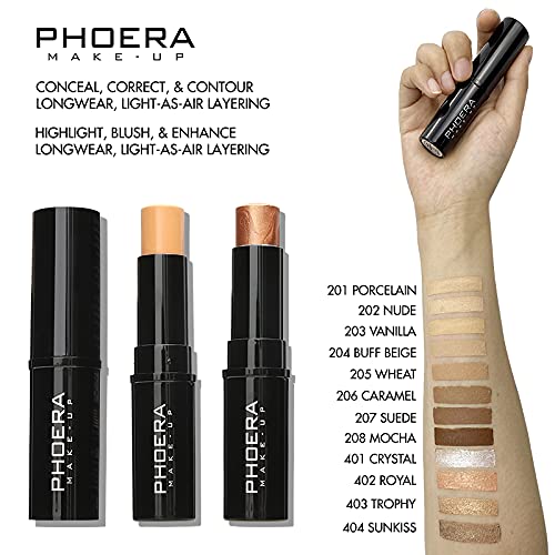 MISKEEN Concealer Stick Highlighter Pen Contour Stick, Concealer Full Coverage, Waterproof Concealer Creamy Stick Contour Makeup for Eyes and Dark Circles (208 MOCHA)