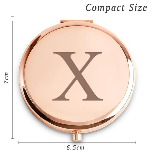 Personalized Gifts for Women Girls, Initial Compact Mirror, Unique Mothers Day Birthday Gifts for Friends Mom Wife Grandma Sister Daughter, 2025 Graduation Gifts for Her College Medical High School