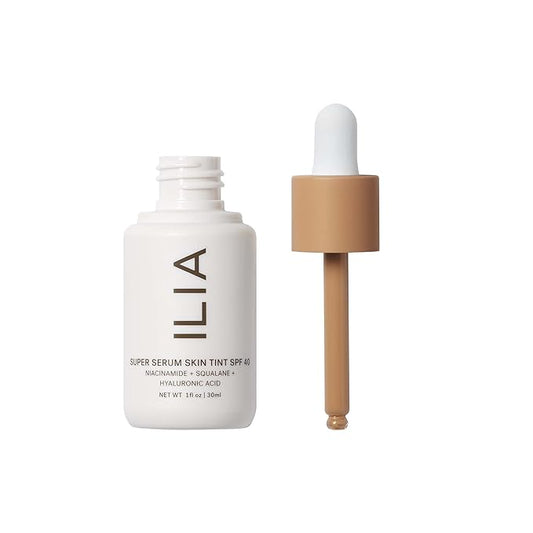 ILIA - Super Serum Skin Tint SPF 40 | Non-Comedogenic, Vegan, Lightweight to Help Against Blue Light, + Pollution while Hydrating, Smoothing, + Refining (Porto Ferro ST10, 1 fl oz | 30 ml)