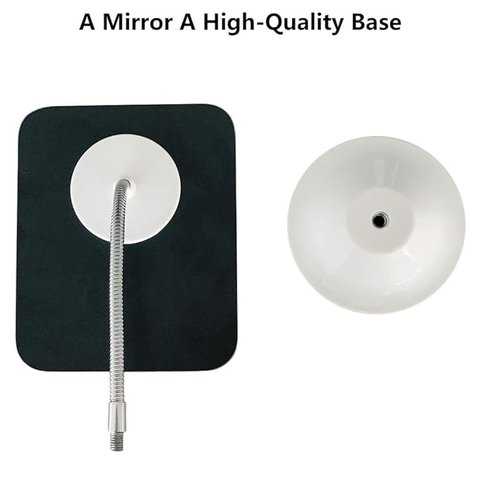 YEAKE Adjustable Flexible Gooseneck Makeup Mirror,360ยฐRotation Folding Portable Desk Vanity Mirror with Stand Shower Shaving Cosmetic Mirror Square