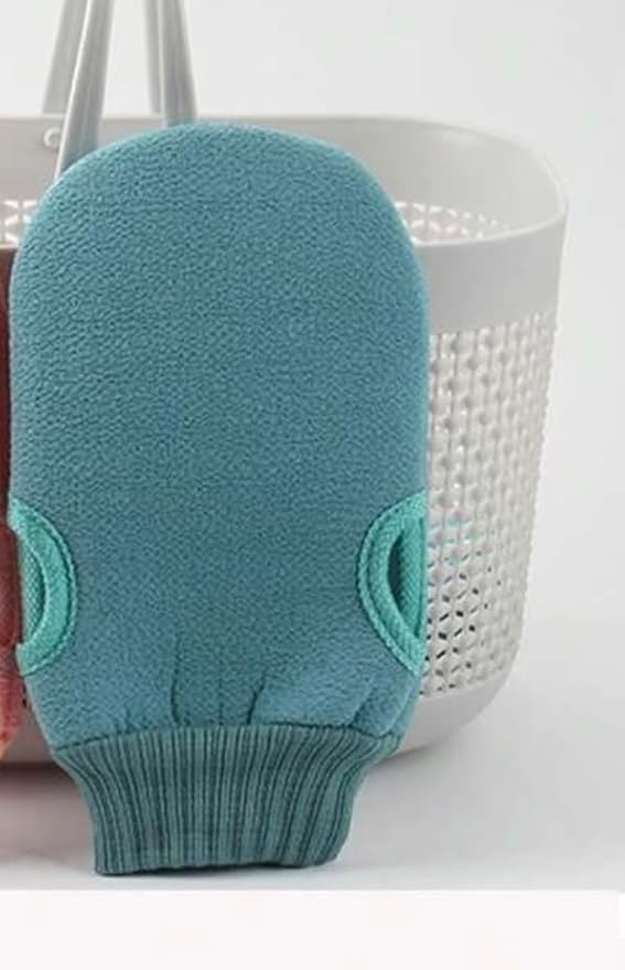 Exfoliating Bath Glove, Teal, Double-Sided Body Scrubber