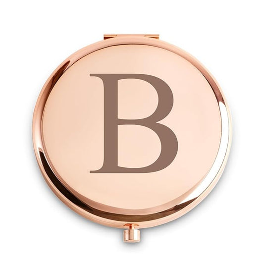 Personalized Gifts for Women Girls, Initial Compact Mirror, Unique Mothers Day Birthday Gifts for Friends Mom Wife Grandma Sister Daughter, 2025 Graduation Gifts for Her College Medical High School