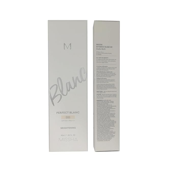 lightness & Brightening Makeup for MISSHA M Perfect Blanc BB Creams(1.35fl.oz.), No.21 Vanilla