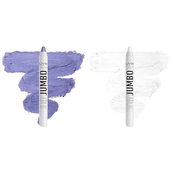 NYX PROFESSIONAL MAKEUP Jumbo Eye Pencil Blendable Eyeshadow Stick & Eyeliner Pencil Bundle - Donut (Lilac) and Milk