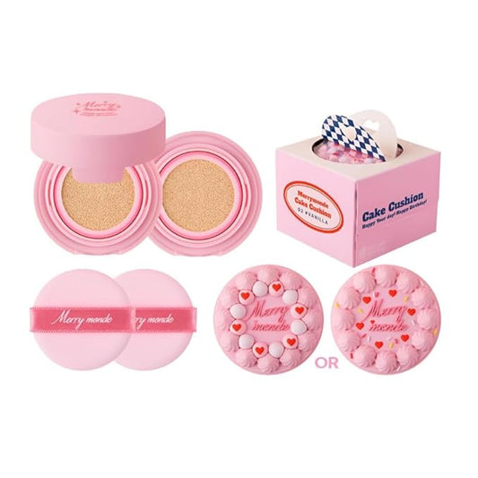 Happy Your Day Cushion, SPF40 PA++, Full Coverage, Pore Blurring, Hydrating Makeup, Korean Cushion Foundation with β Includes Puff & Refill (02 Vanilla, 1 Count)