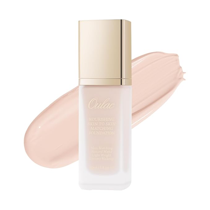 Oulac Foundation Make Up, Skincare Infused With Aloe Leaf And Vitamin E, Medium to High Coverage Liquid Foundation, Foundation Vegan 30ml, ShadeοΌRosy Ivory