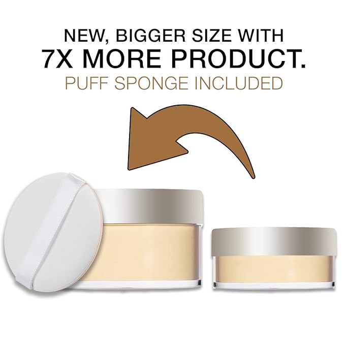 Bellapierre XL Banana Setting Powder | Lightweight Color-Correcting Powder with All Day Makeup Protection | Eliminates Blotchiness and Dark Under-Eye Circles | Talc-Free | Matte Tint - Medium - 1 Oz