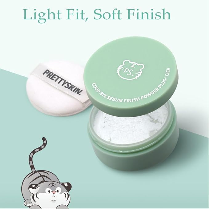 Goodbye Sebum Control Finish Powder 5g β Lightweight CICA Face & Hairline Powder for Oil Control and Long-Lasting Soft Matte Finish (CICA)