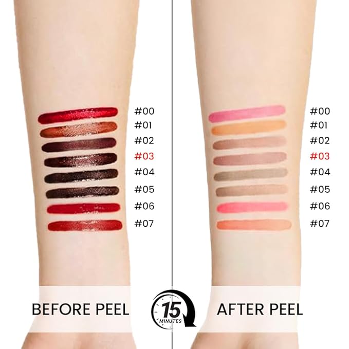 Matte Lip Gloss Stain-Peel Off Lip Liner Tattoo, Brownish Red Lip TintοΌLong Lasting Peel Off Lip Stain, Waterproof Transfer-proof Lip Mask Lip Liner Peel Off Lip Gloss,Stayn Lip Makeup. #03