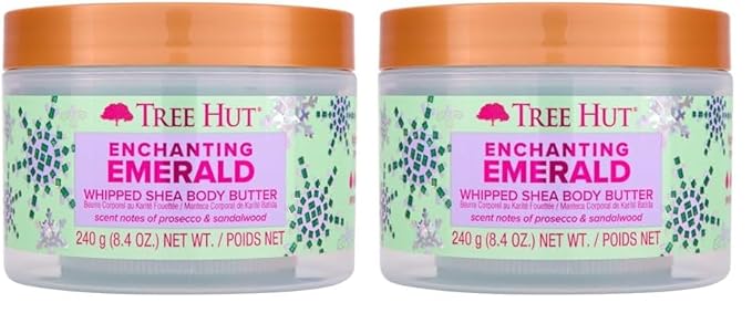 Tree Hut Enchanting Emerald Whipped Shea Body Butter | Long-lasting Hydration Leaves Skin Feeling Soft & Moisturized | Limited Edition Holiday | 8.4 fl oz. (Pack of 2)